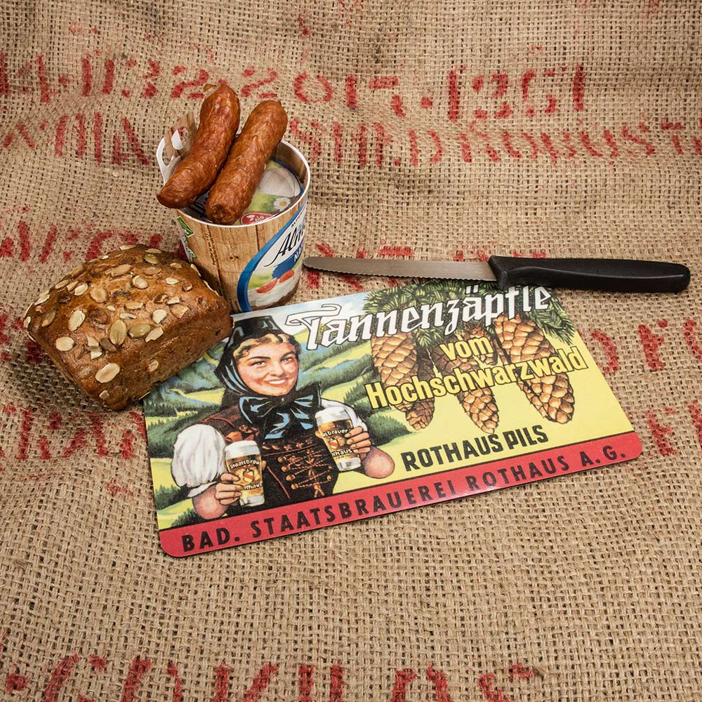 Nachhaltige Vintage Frühstücksbrettchen aus Resopal im Retro-Design